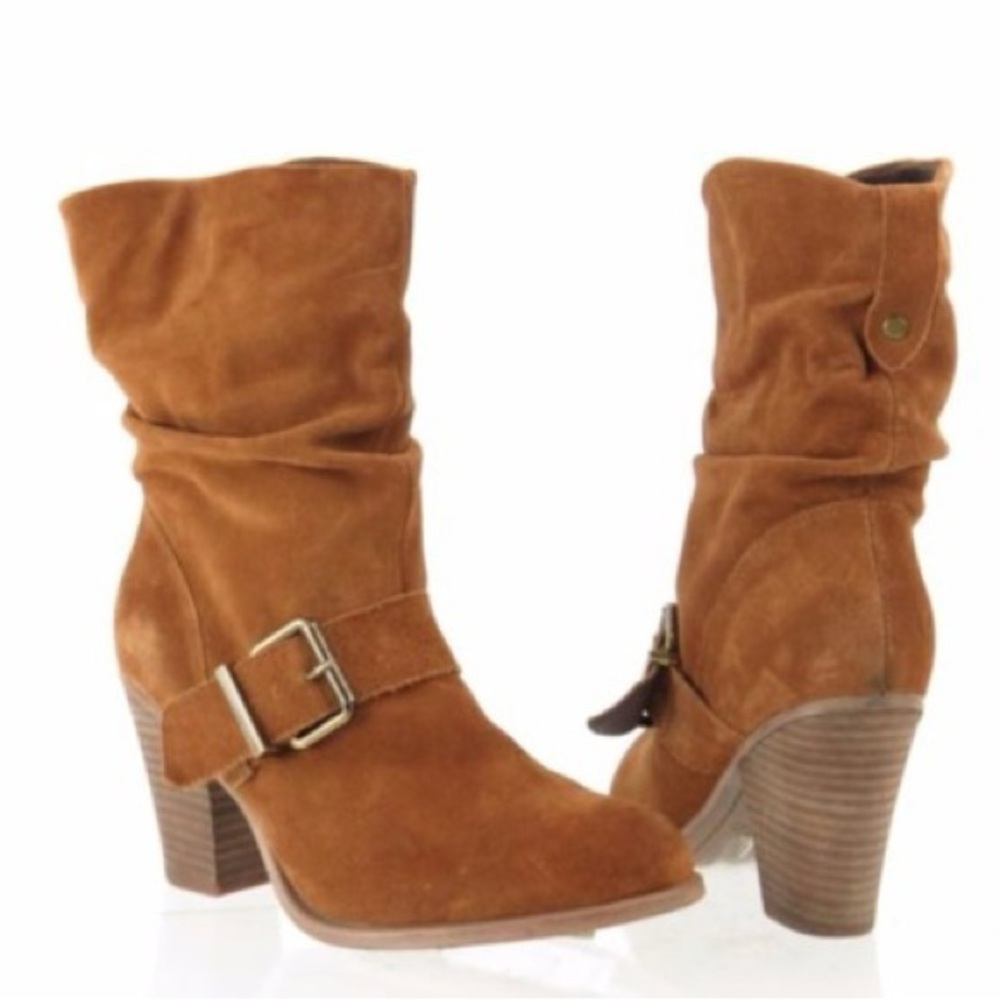 Aldo distressed slouchy pull on brown suede Hollee ankle boots in‎ size 8.5